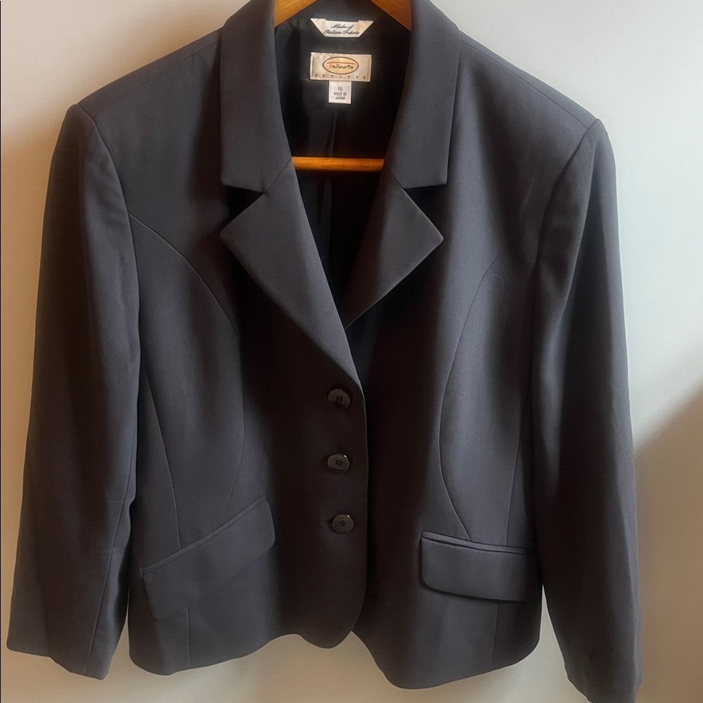 Talbots Dark Gray Tailored Petite Women's Blazer Jacket